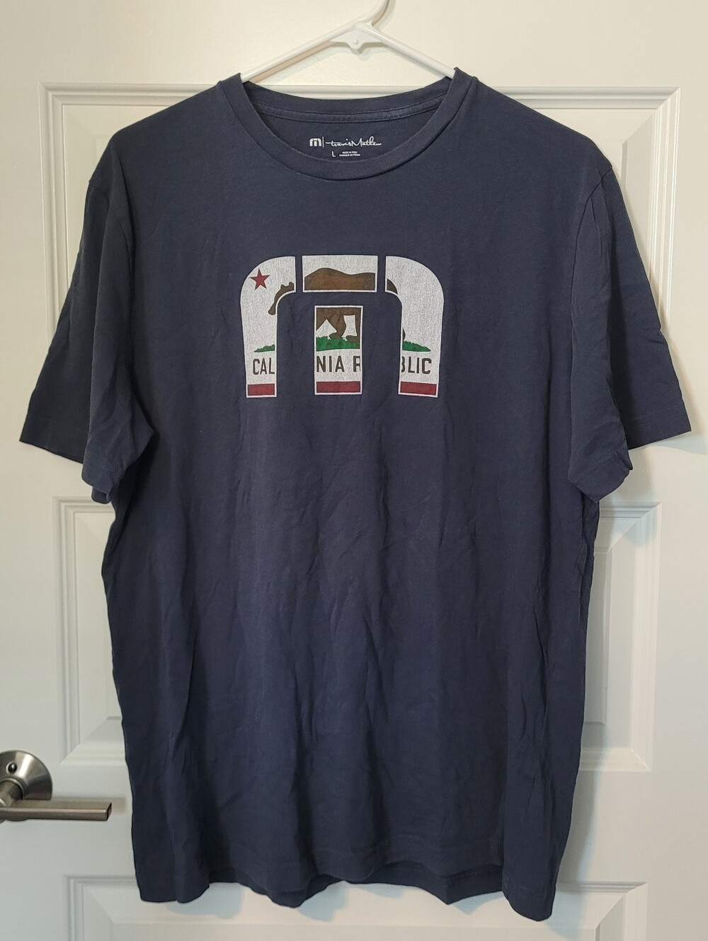 TravisMathew California Republic Logo T-Shirt Men’s Large Blie